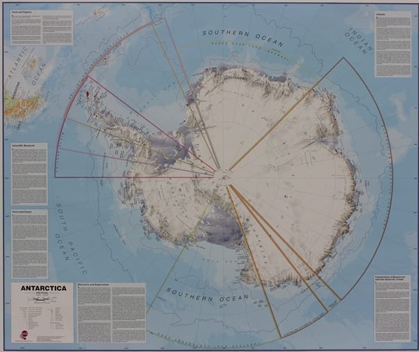 Antarctica politisk veggkart laminert 100 x 140cm
