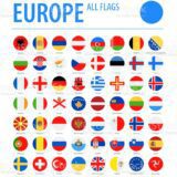 Plansje med alle europas flagg